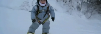 Meet The Baby Snowboarder