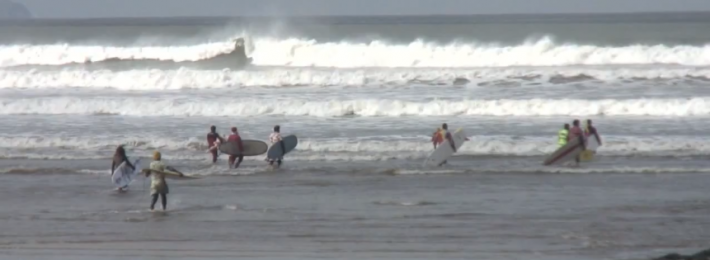 Surfing Flash Mob Hits Saunton Beach