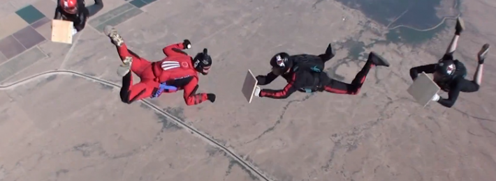Ernie Torres breaks world record for skydiving board break