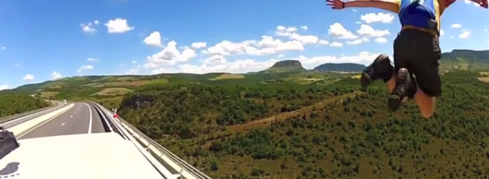 Sam Hardy BASE Jumps from the Roof of a Speeding Van